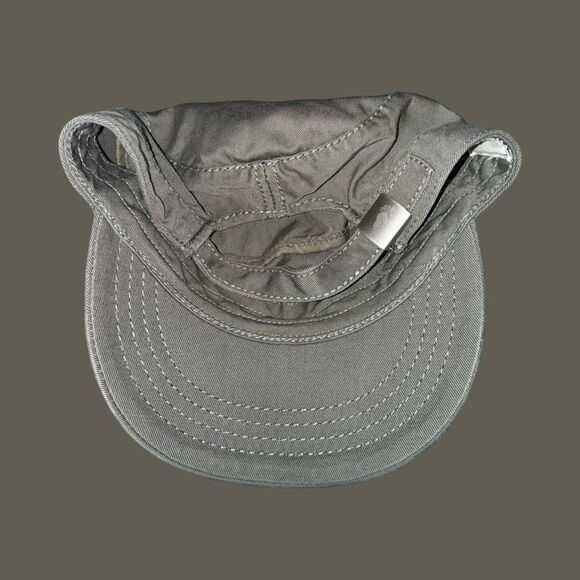 Roots Tan/Army Green Castro Cap Adjustable Military Hat - Picture 6 of 9